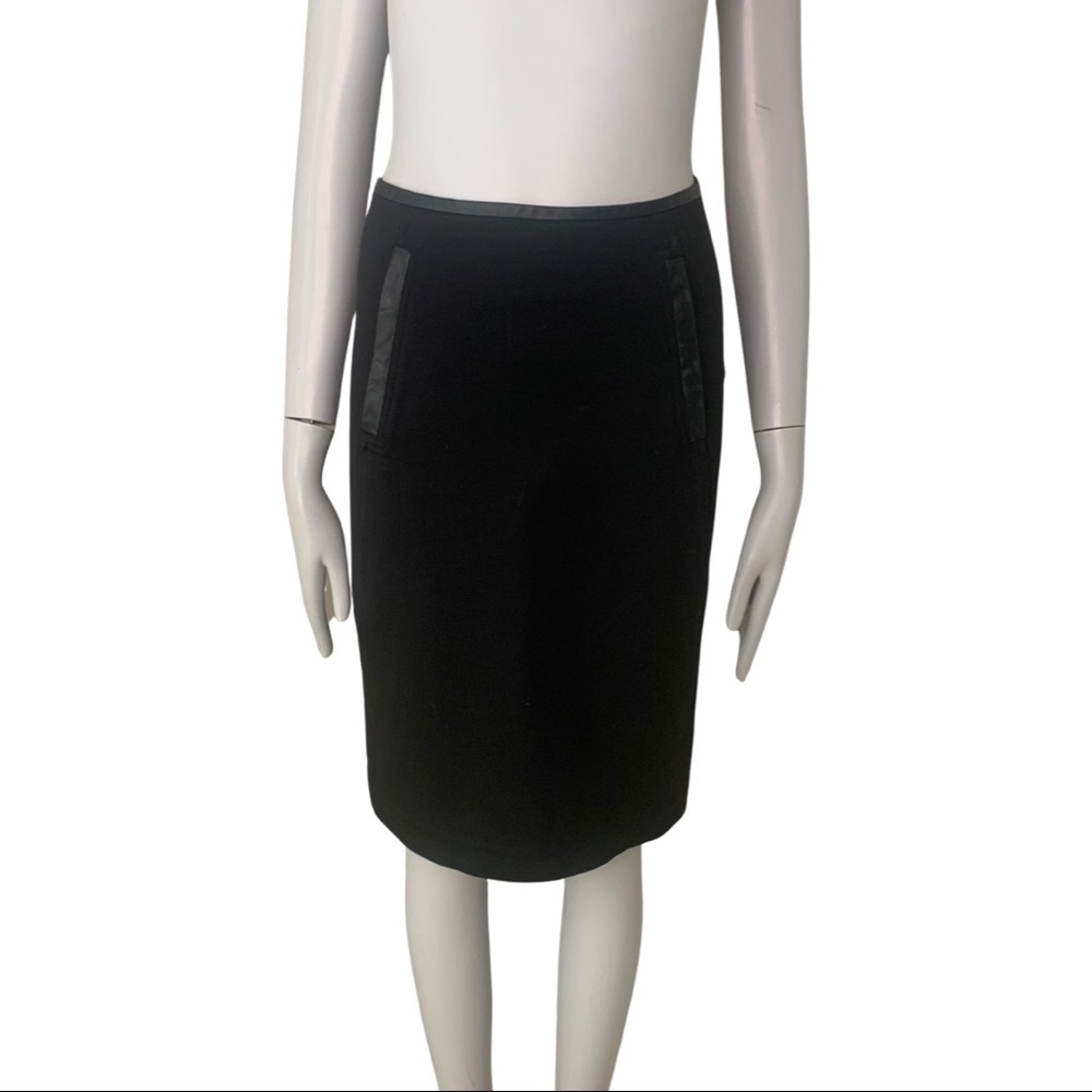 VINCE Black Ponte Knit Pencil Skirt Stretch Size 0